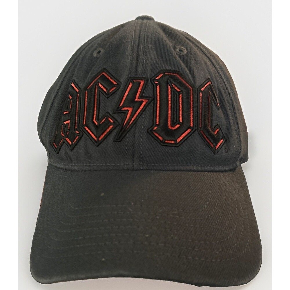 AC/DC Long Live Rock Fitted Hat Cap Bio-Domes Gray Black Red Licensed 2005 OSFM